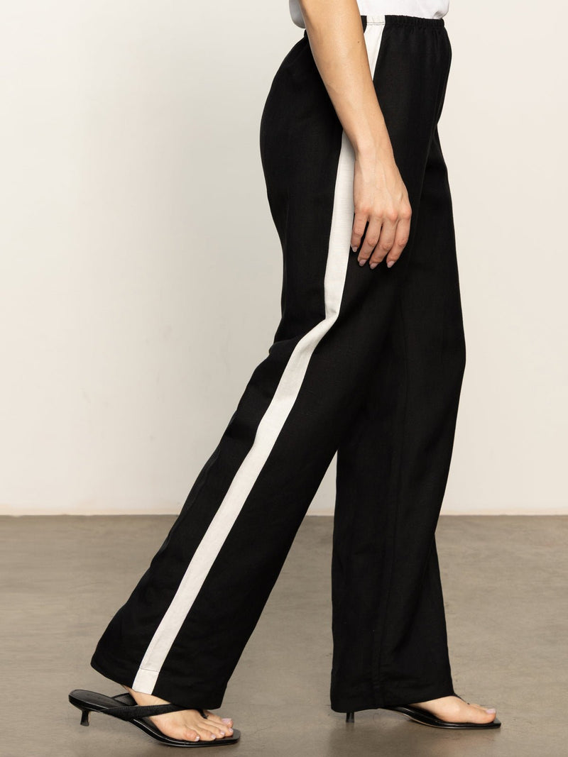 Casual Semi-High Rise Track Pant Black Chalk Stripe alt 2