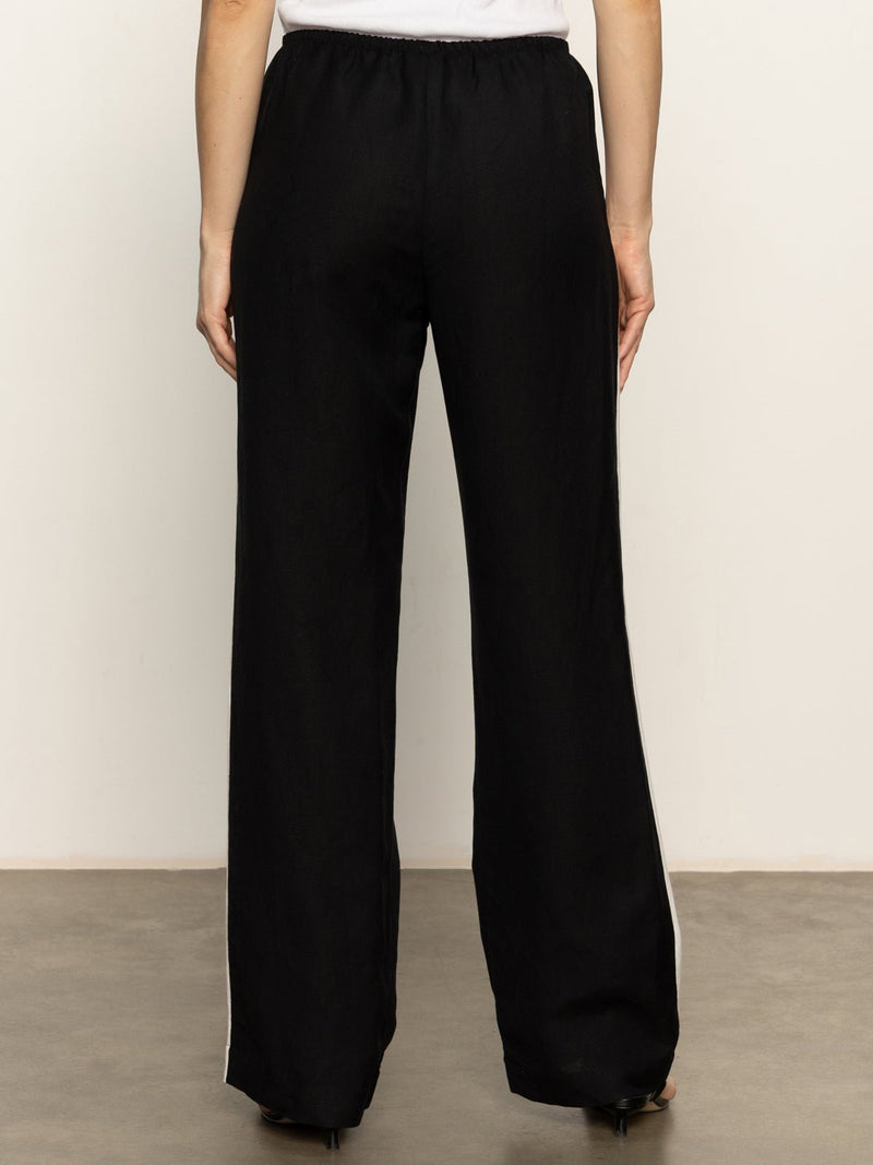 Casual Semi-High Rise Track Pant Black Chalk Stripe alt 3