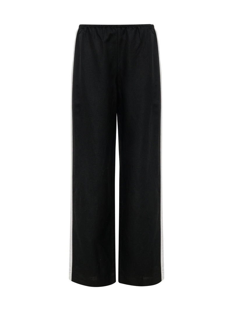 Casual Semi-High Rise Track Pant Black Chalk Stripe alt 5