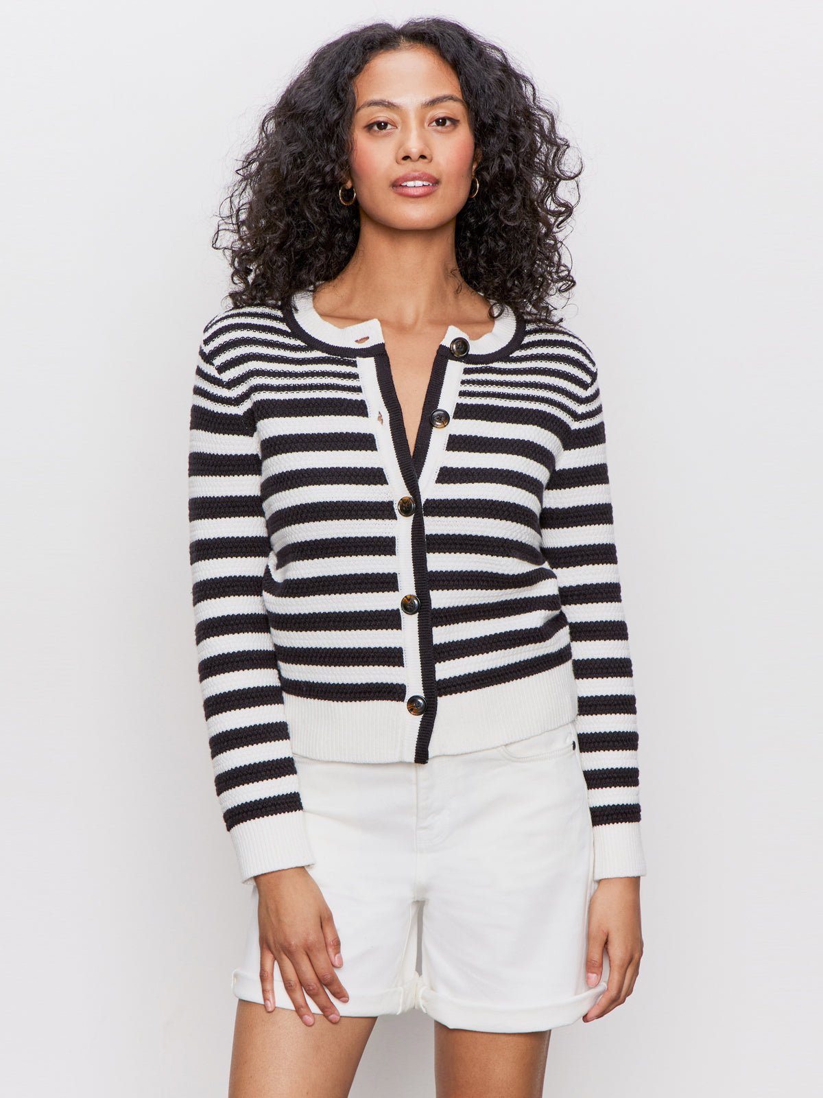 City Summer Cardi Black/ Macrame Multi Stripe - Sanctuary Clothing