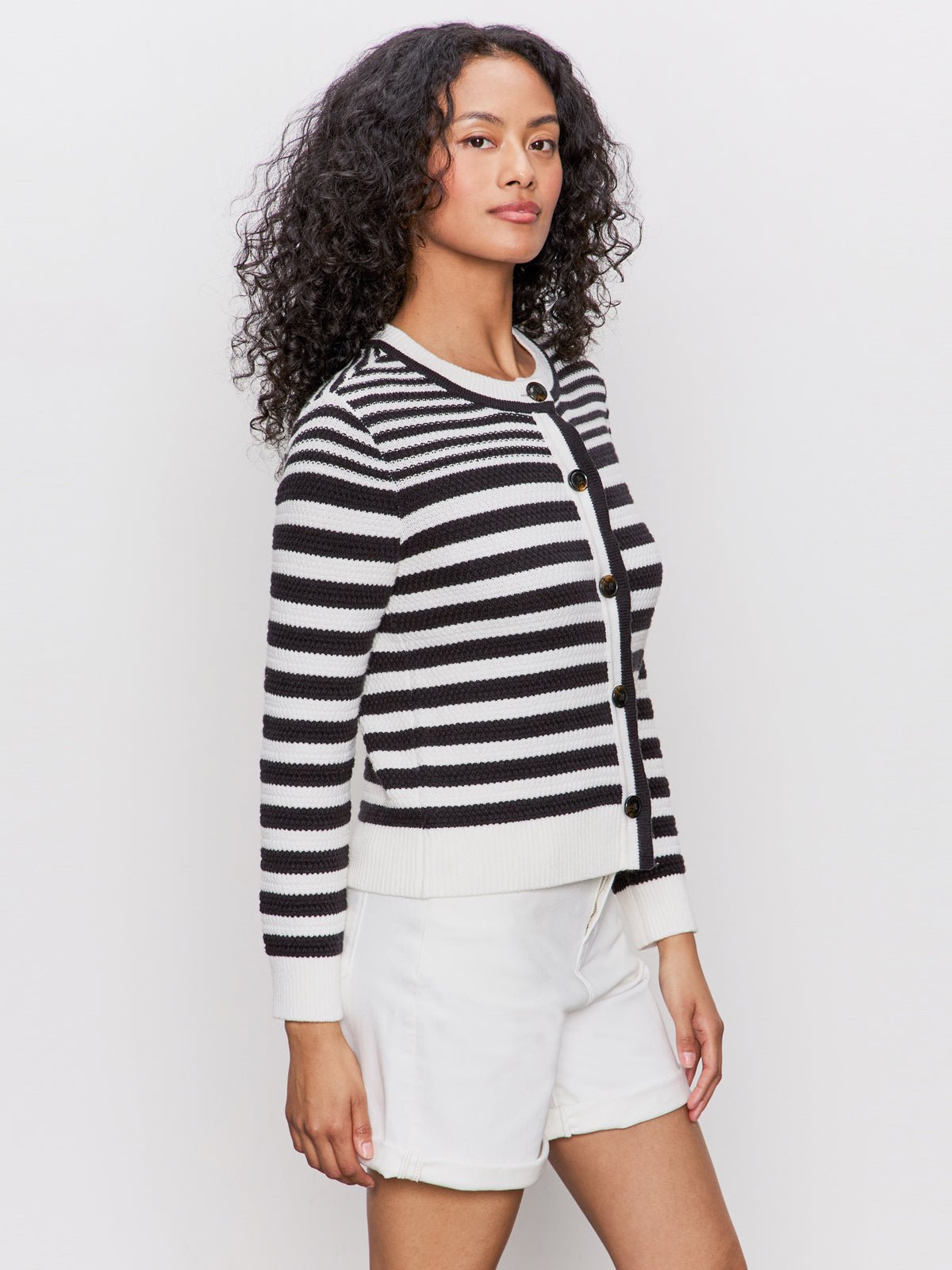 City Summer Cardi Black/ Macrame Multi Stripe - Sanctuary Clothing