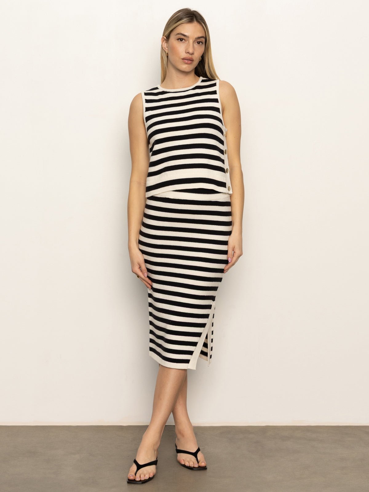 City Summer Tank Black/ Macrame Stripe - Sanctuary Clothing