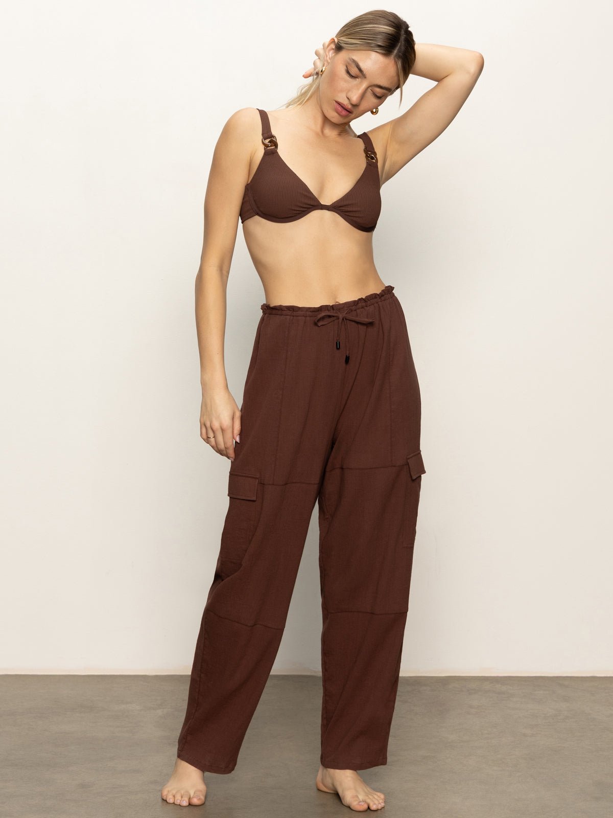 Coastal Covers Baggy Barrel Cargo Pant Espresso - Sanctuary Clothing