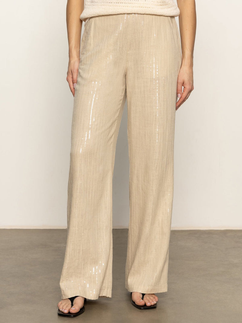 Coastal Semi-High Rise Pant Sand Sequin Stripe alt 1