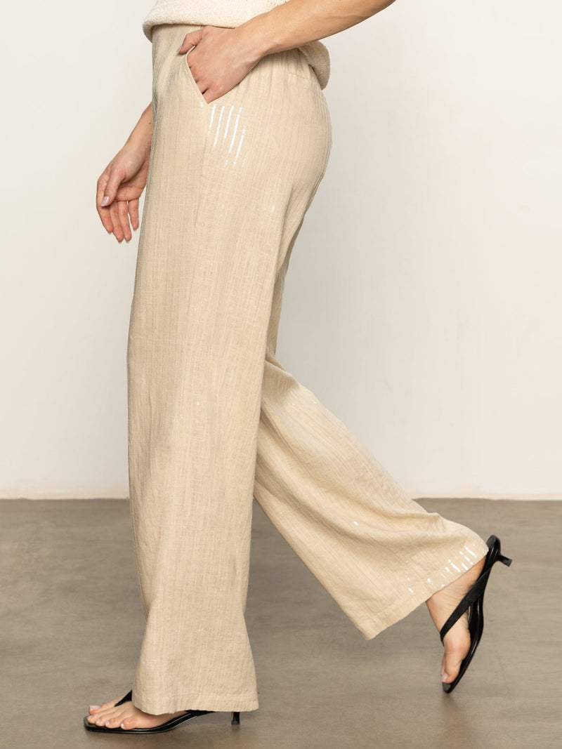 Coastal Semi-High Rise Pant Sand Sequin Stripe alt 3