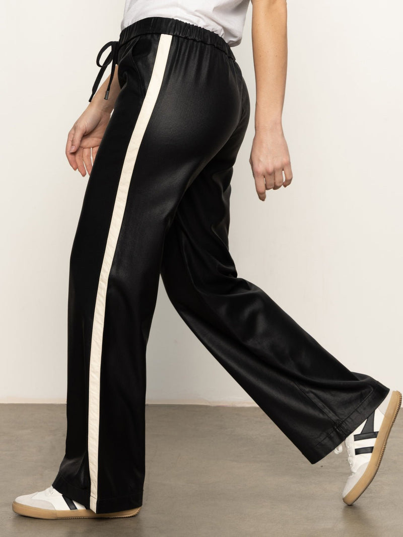 Coated Twill Track Pant Black alt 2