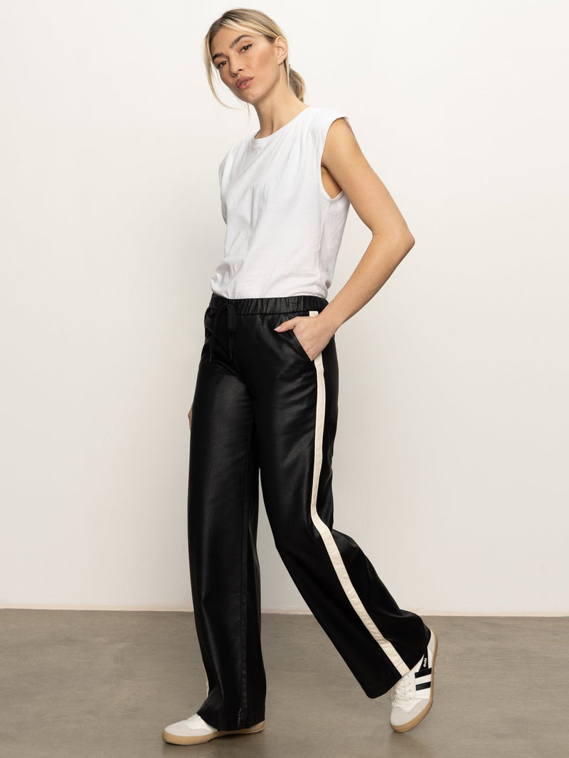 Coated Twill Track Pant Black alt 5