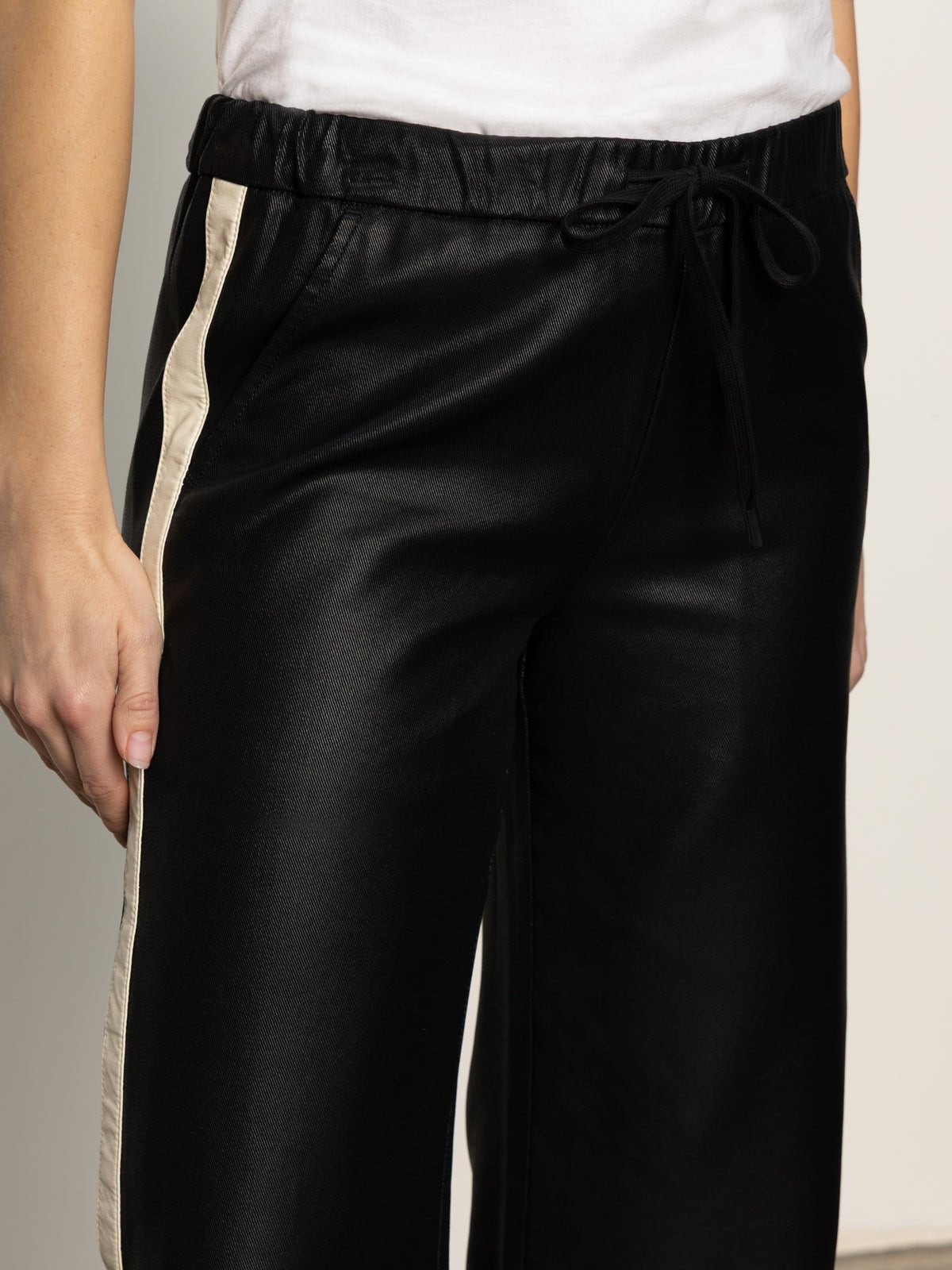 Coated Twill Track Pant Black - Sanctuary Clothing