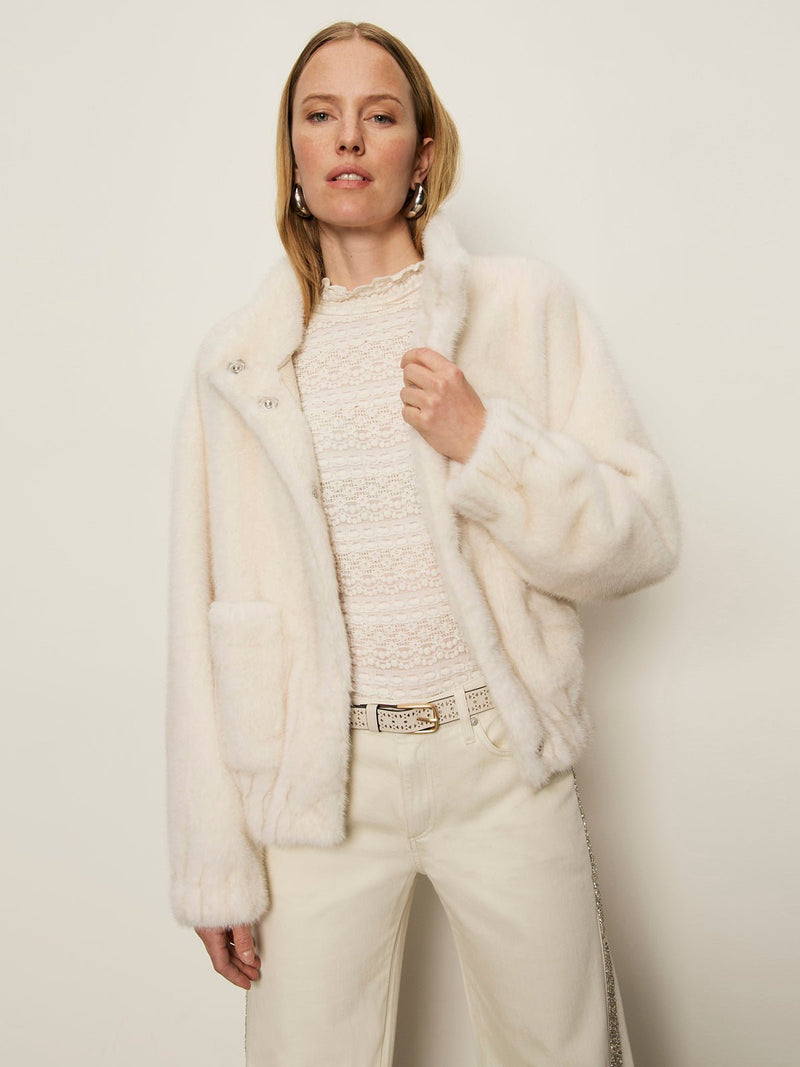 Coco Fur Jacket Almond Cream