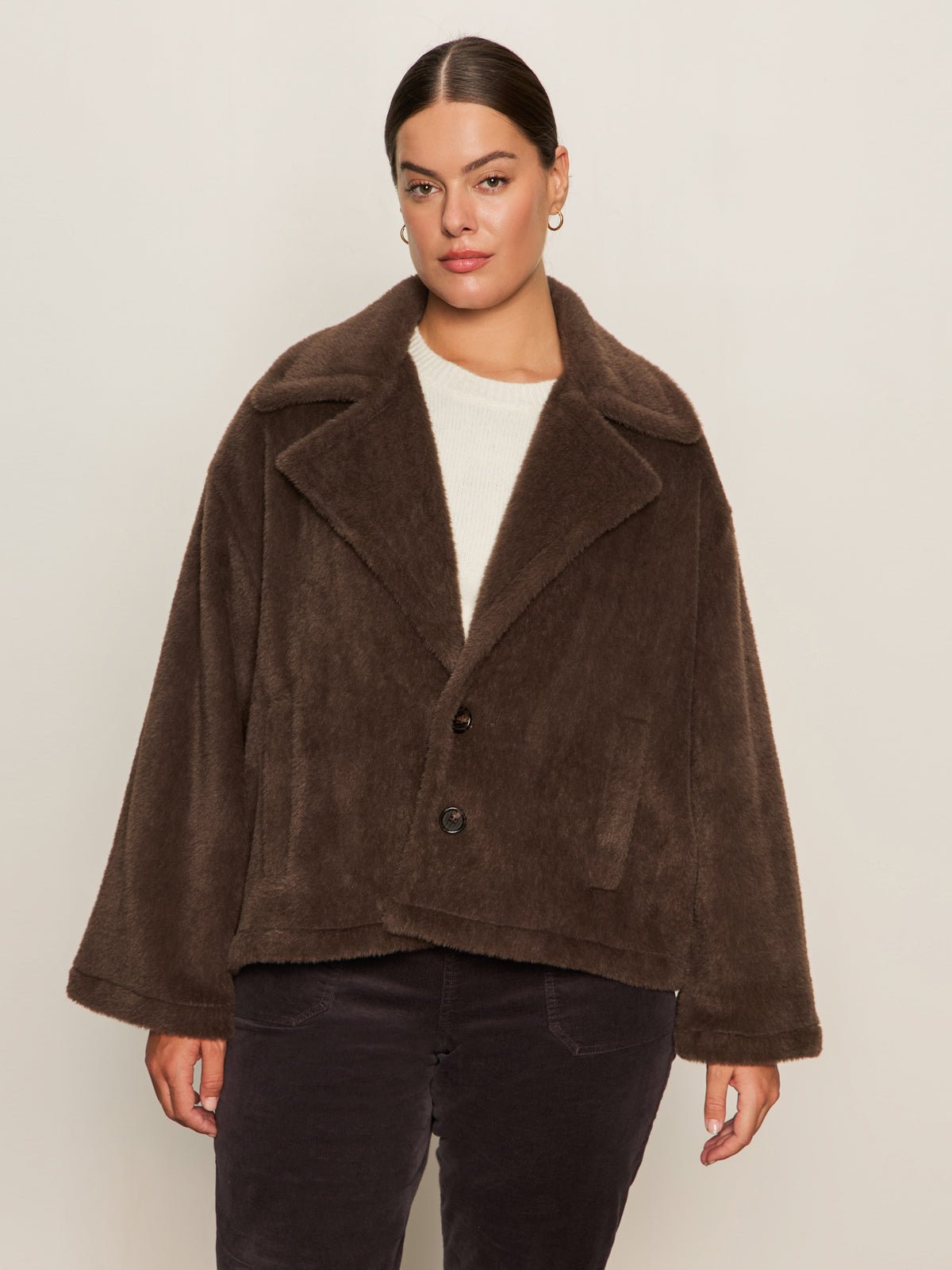 Colette Fur Jacket Choco Chip Extended Sizing - Sanctuary Clothing