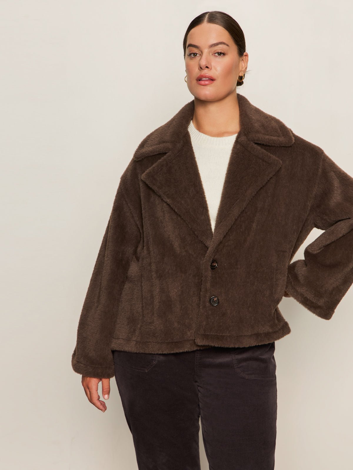 Colette Fur Jacket Choco Chip Extended Sizing - Sanctuary Clothing