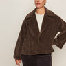 Colette Fur Jacket Choco Chip Extended Sizing - Sanctuary Clothing