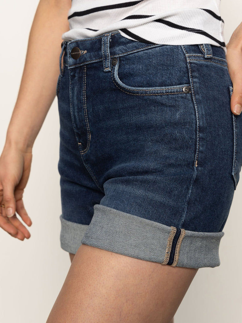 Cuffed Denim Short Dark alt 5