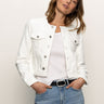 Denim Collarless Lady Jacket White - Sanctuary Clothing