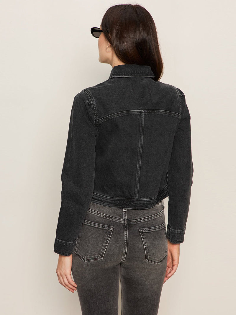 Denim Jacket Washed Black Denim alt 3