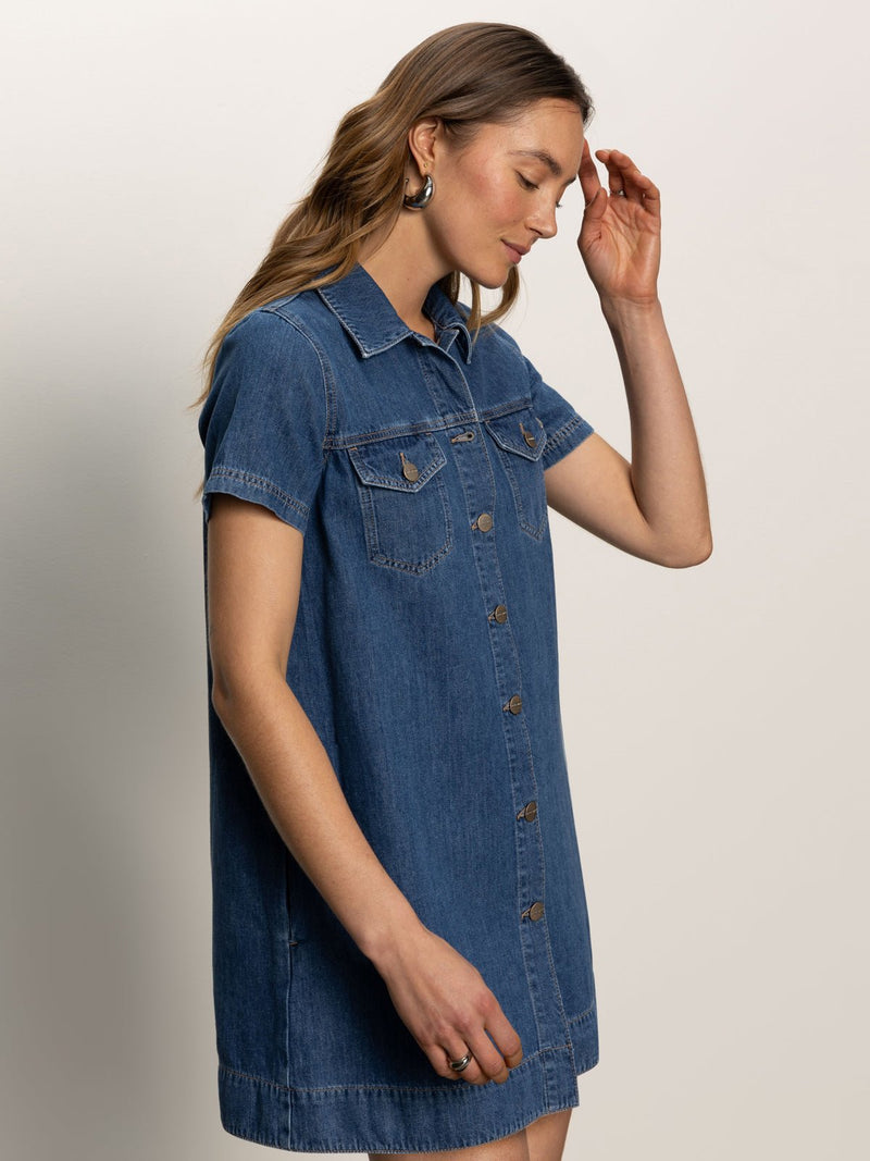 Denim Shiftdress Medium Wash alt 4