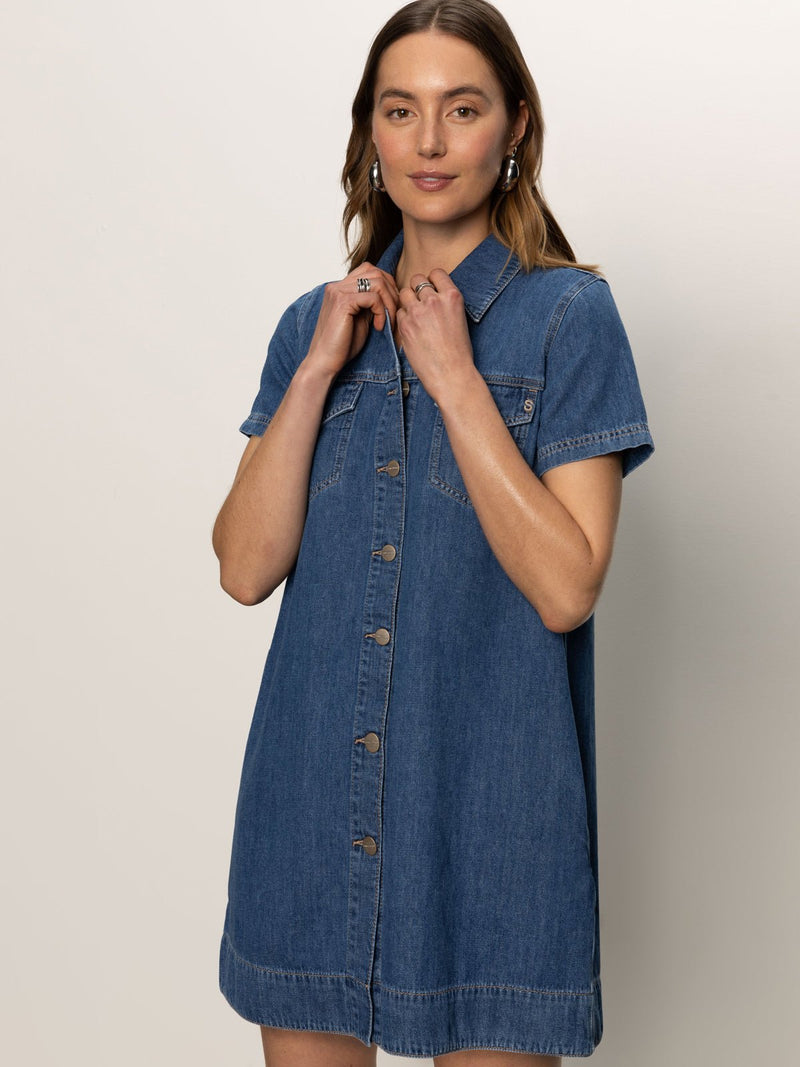 Denim Shiftdress Medium Wash alt 3