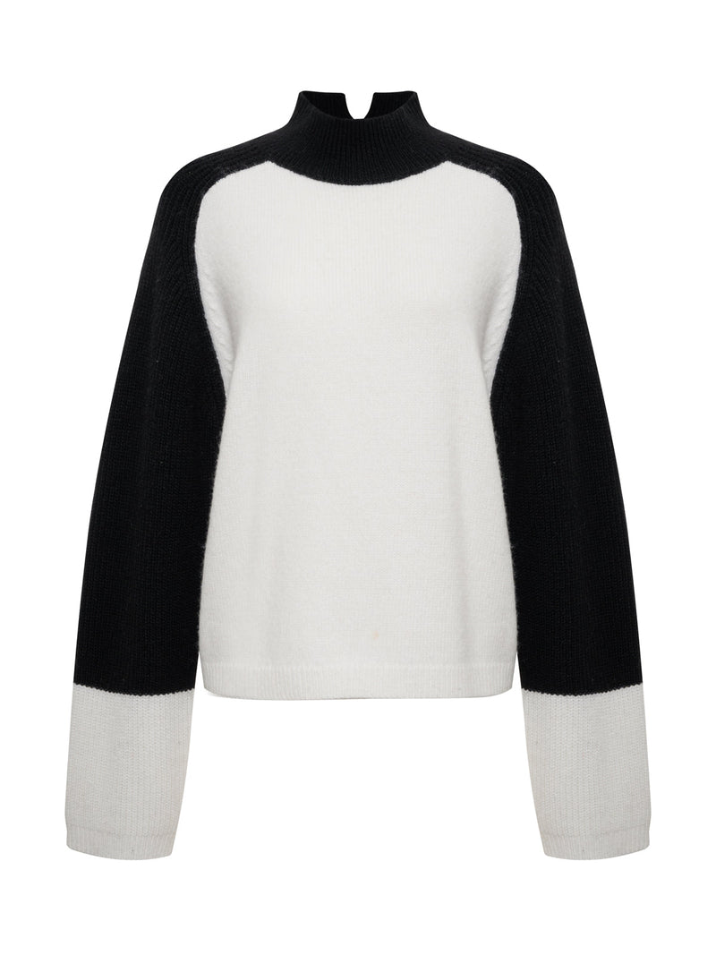Downtown Mock Neck Sweater Black/ Chalk alt 6