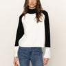 Downtown Mock Neck Sweater Black/ Chalk - Sanctuary Clothing