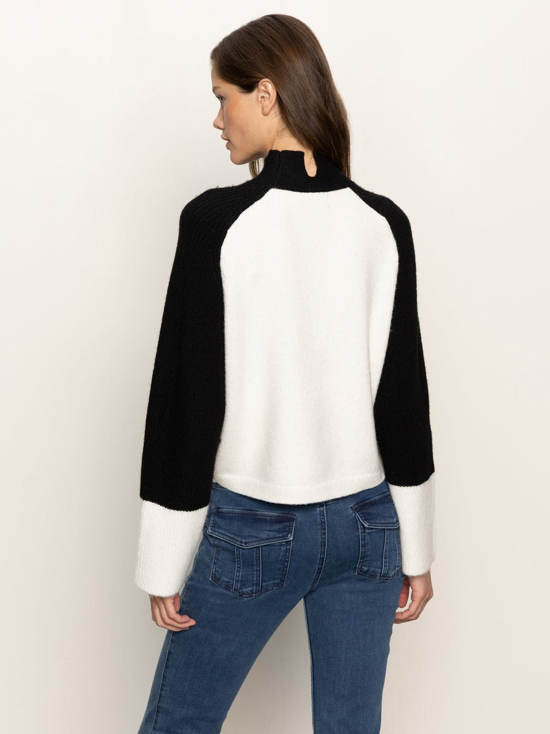 Downtown Mock Neck Sweater Black/ Chalk alt 3