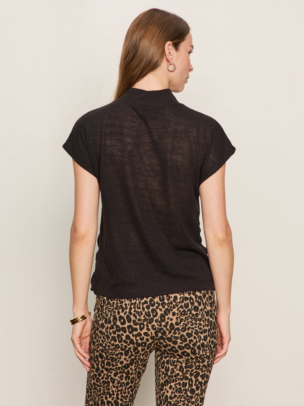 Draped Sleeveless Mock Neck Top Black - Sanctuary Clothing