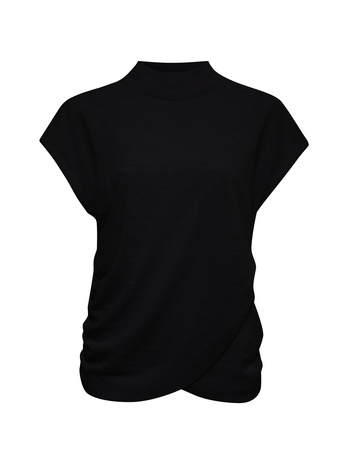 Draped Sleeveless Mock Neck Top Black - Sanctuary Clothing