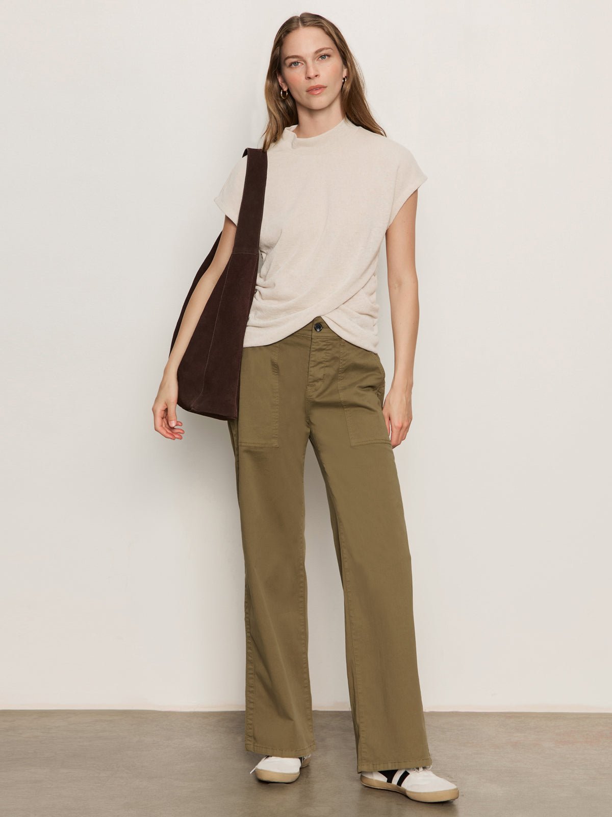 Draped Sleeveless Mock Neck Top Mother Of Pearl - Sanctuary Clothing