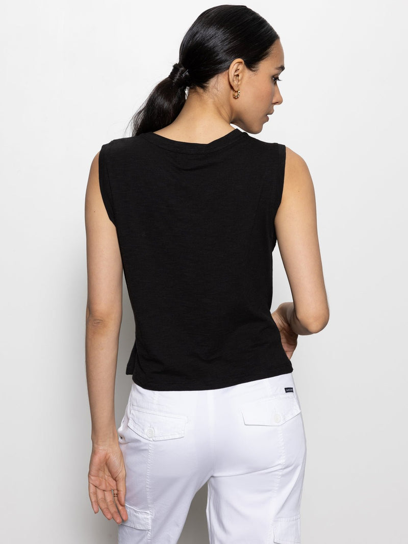 Draped Tank Black alt 1