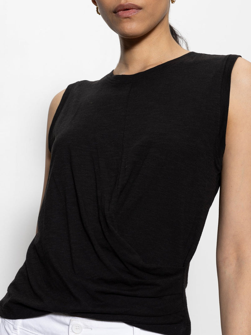Draped Tank Black alt 3