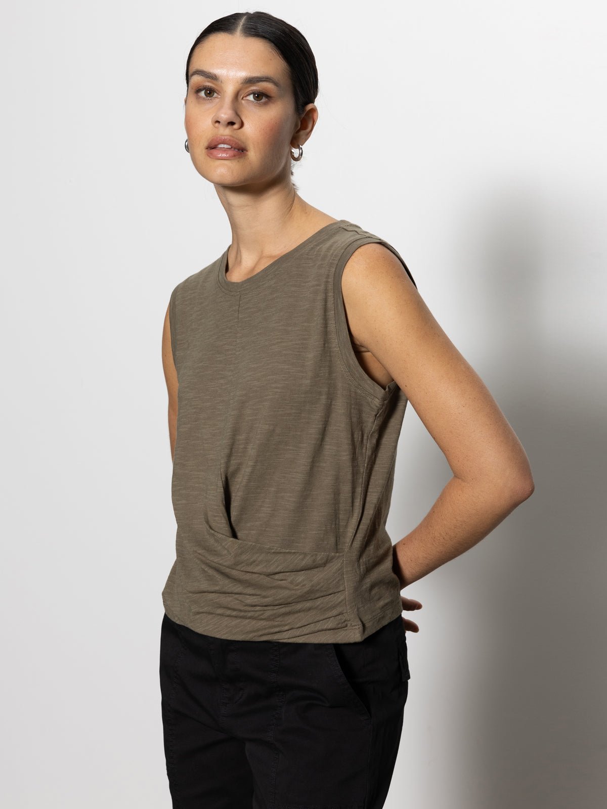 Draped Tank Burnt Olive - Sanctuary Clothing