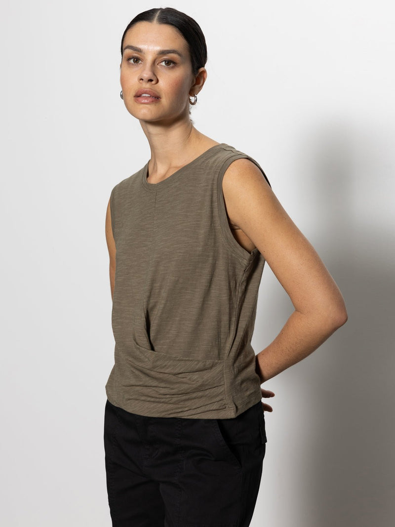 Draped Tank Burnt Olive