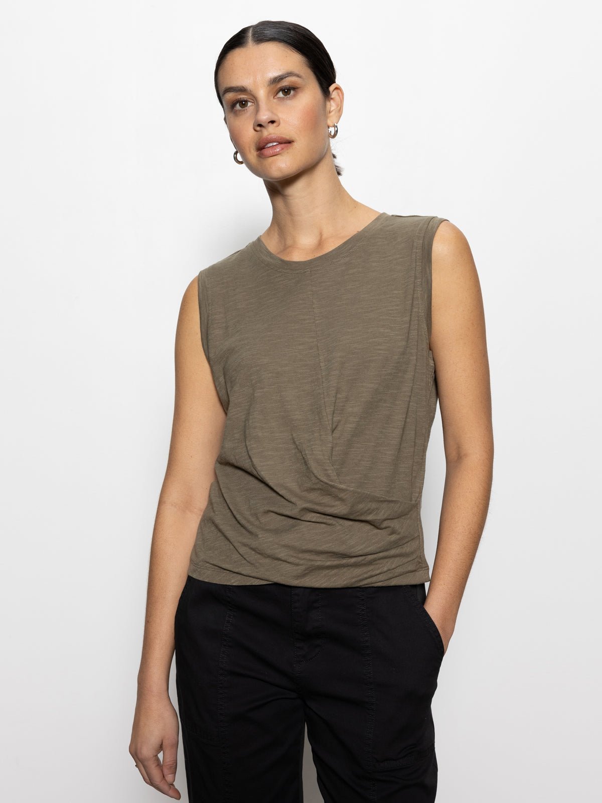 Draped Tank Burnt Olive - Sanctuary Clothing