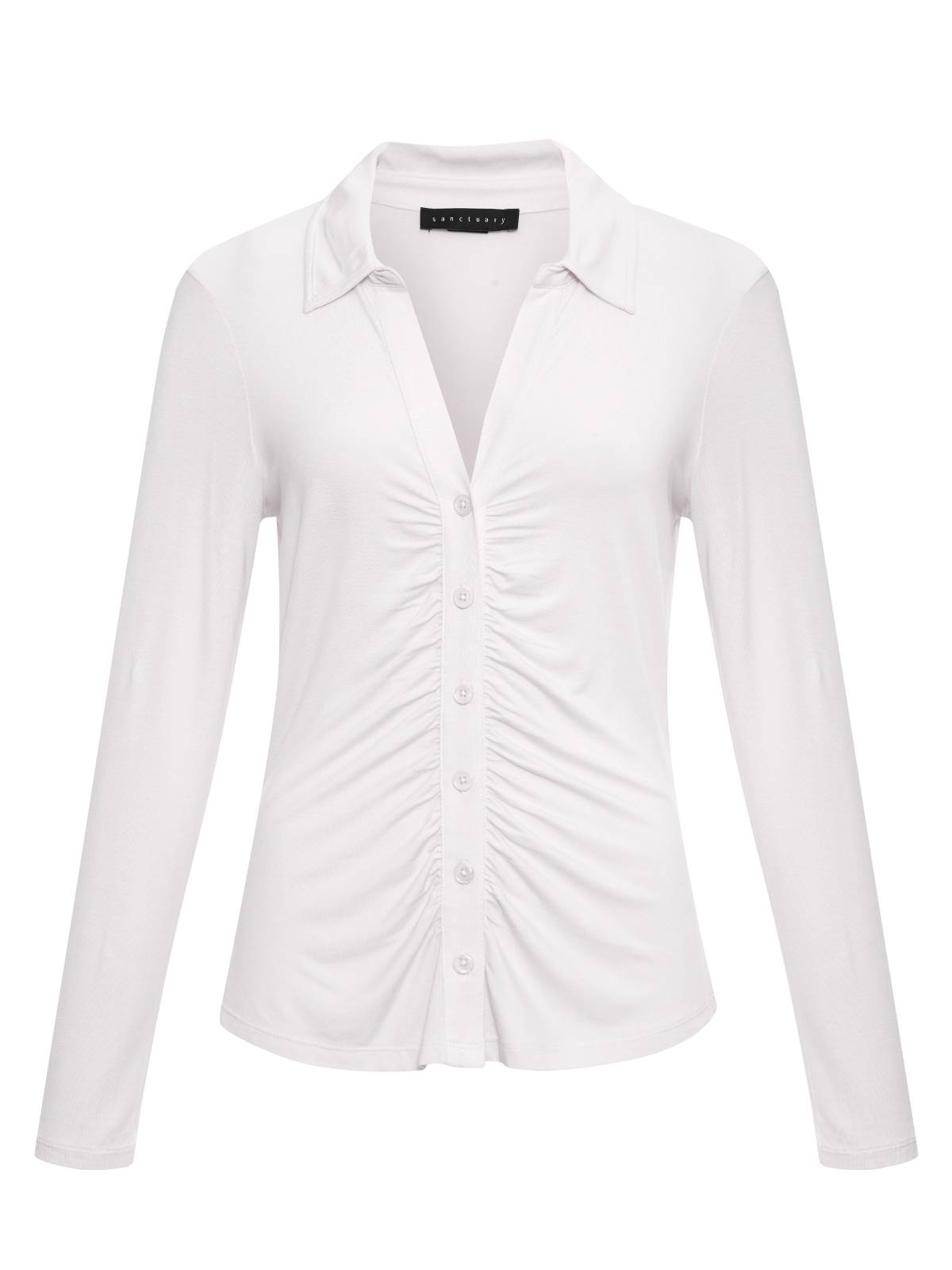 Dreamgirl Button Up Top White Extended Sizing - Sanctuary Clothing