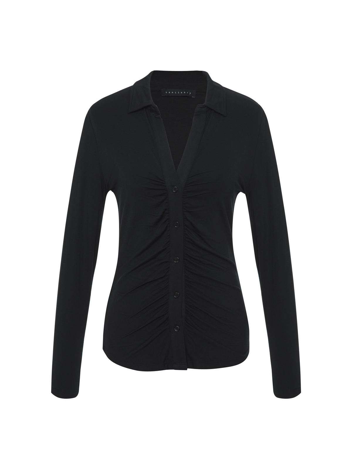 Dreamgirl Knit Button Up Top Black - Sanctuary Clothing