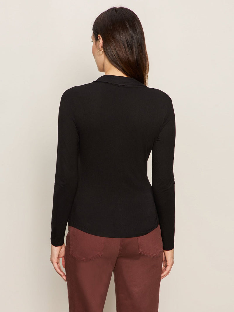 Dreamgirl Knit Button Up Top Black alt 1