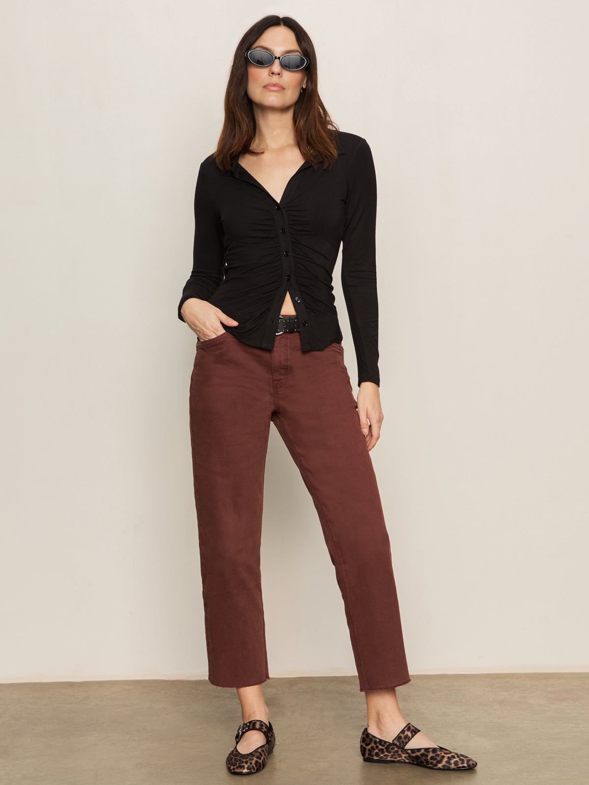 Dreamgirl Knit Button Up Top Black - Sanctuary Clothing