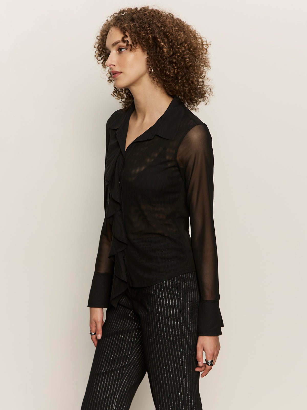 Dreamland Ruffle Top Black - Sanctuary Clothing