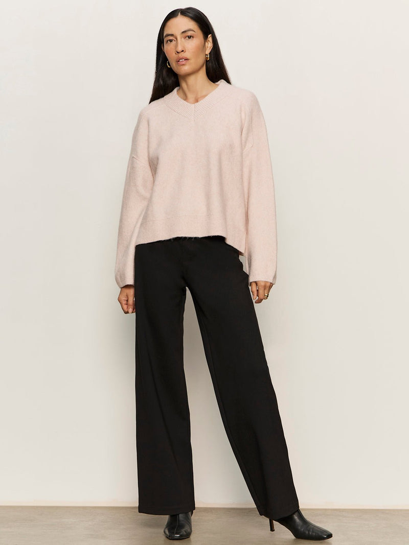 Dreamy V Neck Sweater Heather Rose alt 4