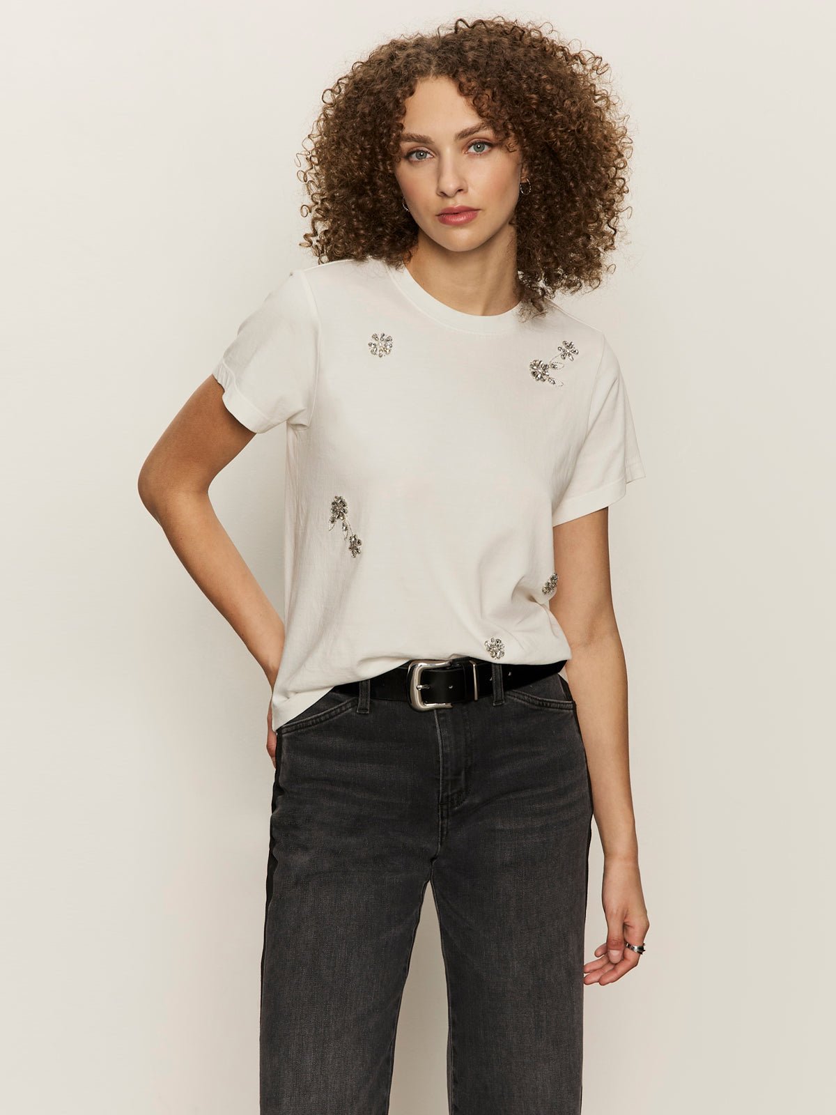 Embellished Tee White - Sanctuary Clothing