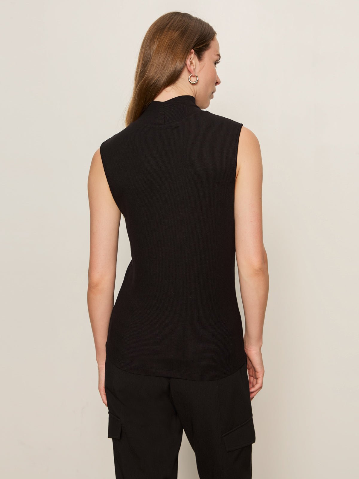 Essential Sleeveless Mock Neck Tank Black - Sanctuary Clothing