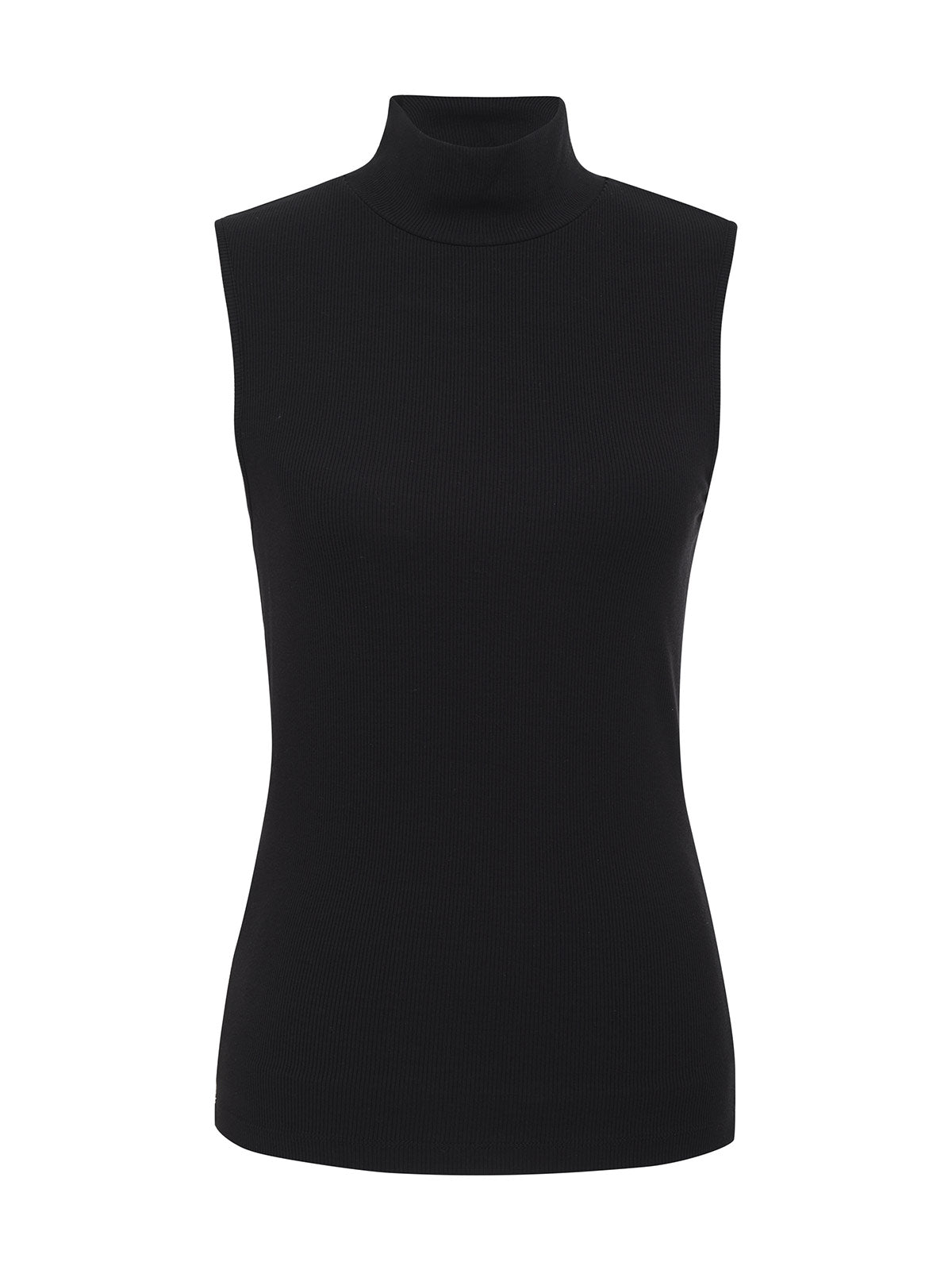 Essential Sleeveless Mock Neck Tank Black - Sanctuary Clothing