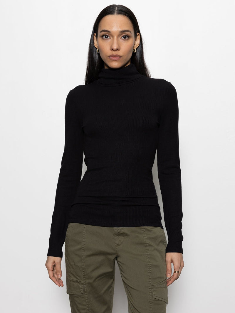 Essential Turtleneck Top Black alt 2