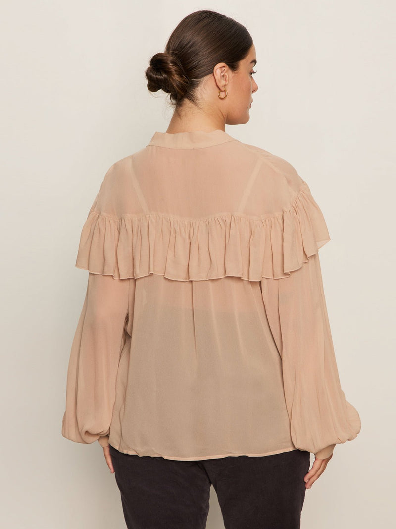 Fade Into You Ruffle Blouse Fawn alt 2