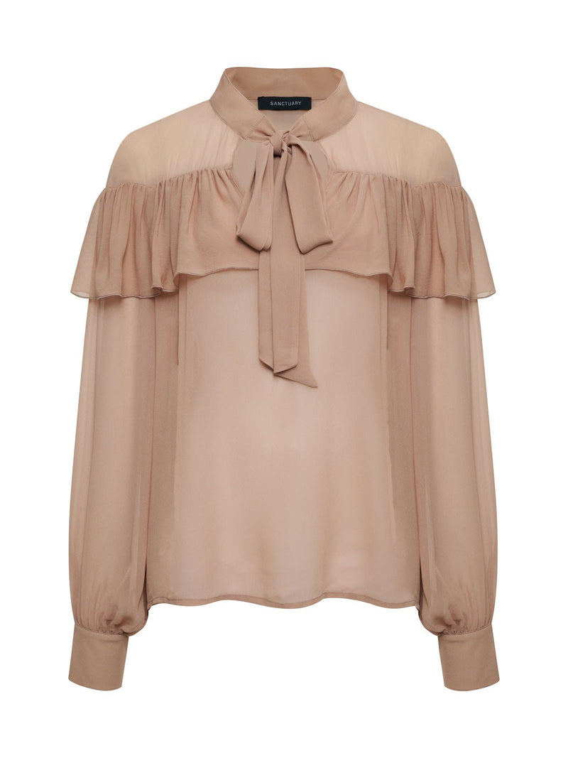 Fade Into You Ruffle Blouse Fawn alt 4