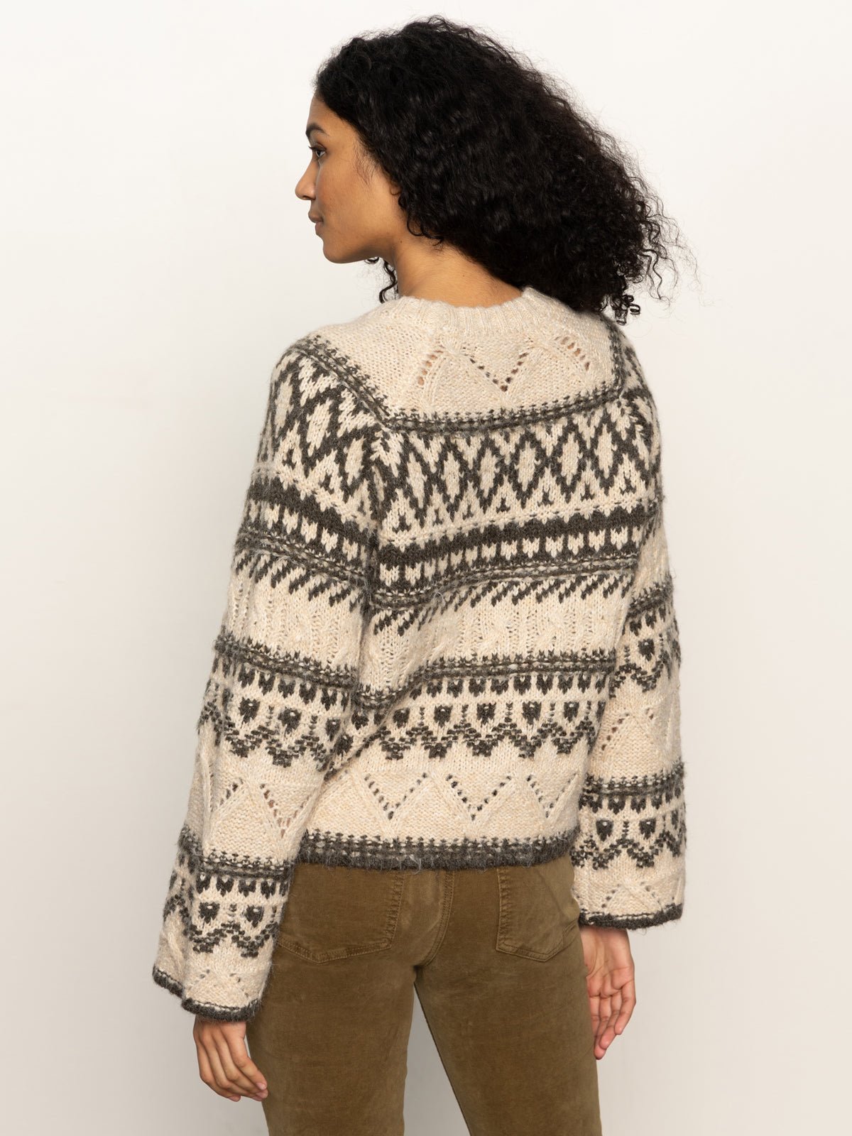 Fairisle Crew Neck Sweater Light Oat Multi - Sanctuary Clothing