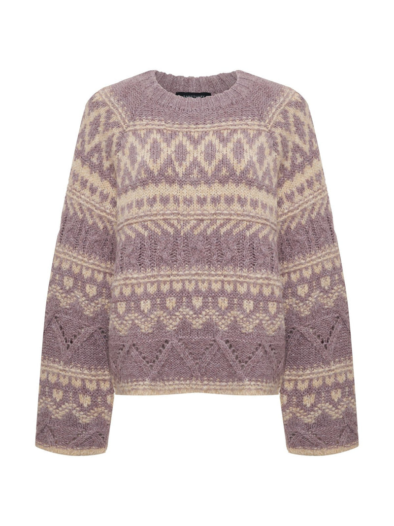 Fairisle Crew Neck Sweater Twilight Mauve Multi alt 6
