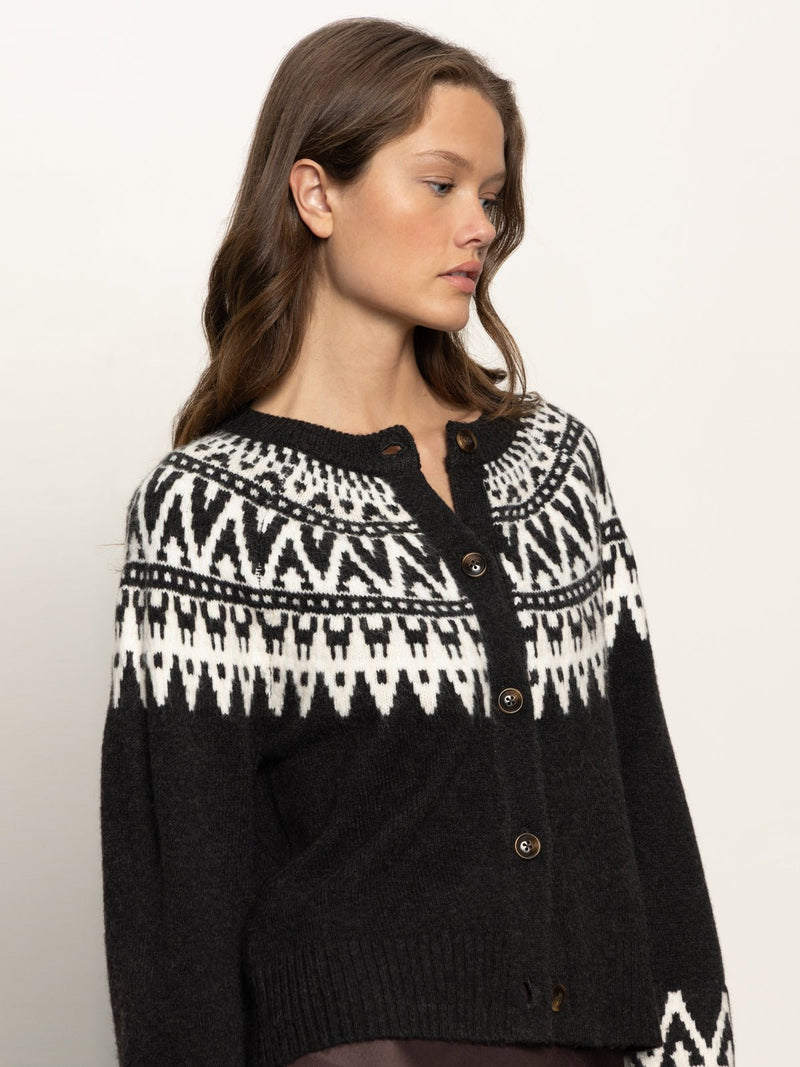 Fairisle Crewneck Cardi Ink Multi alt 4