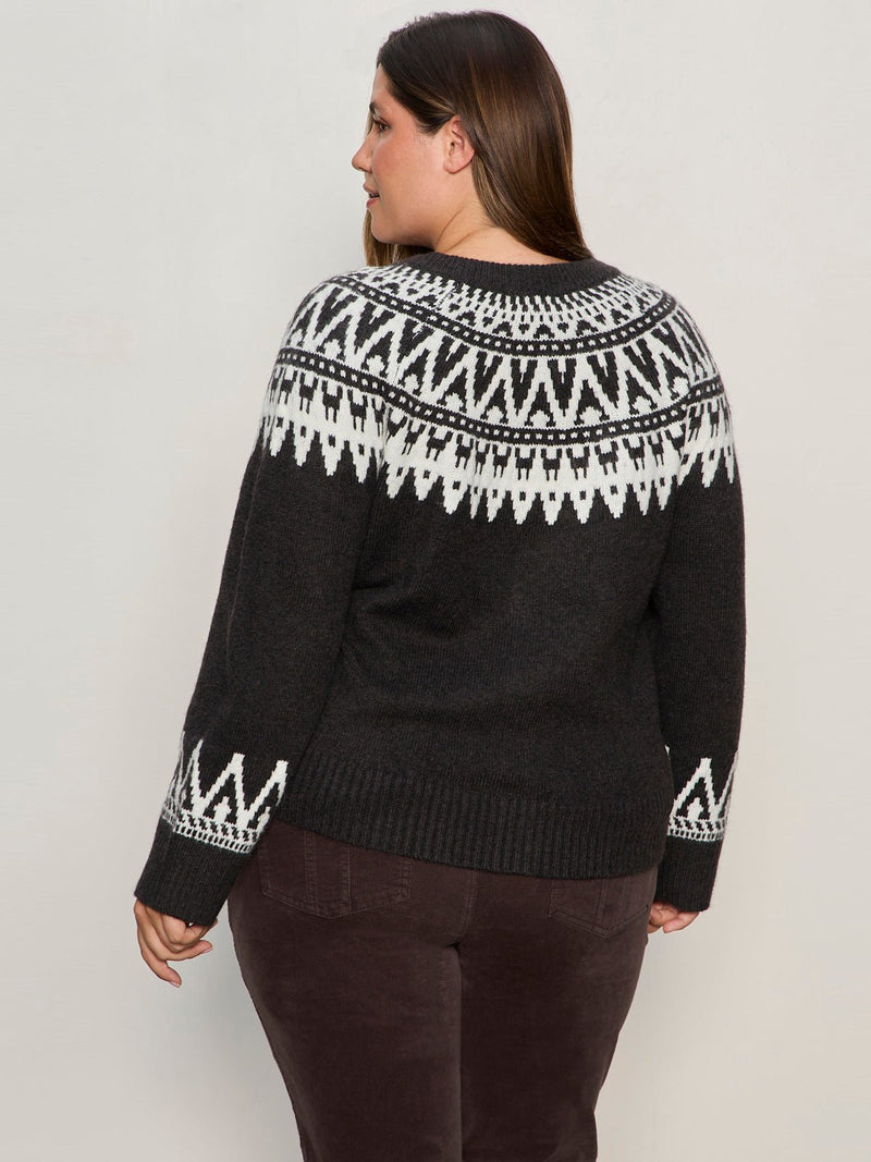 Fairisle Crewneck Cardi Ink Multi Extended Sizing alt 3