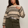 Fairisle Sweater Light Oat Multi Extended Sizing - Sanctuary Clothing