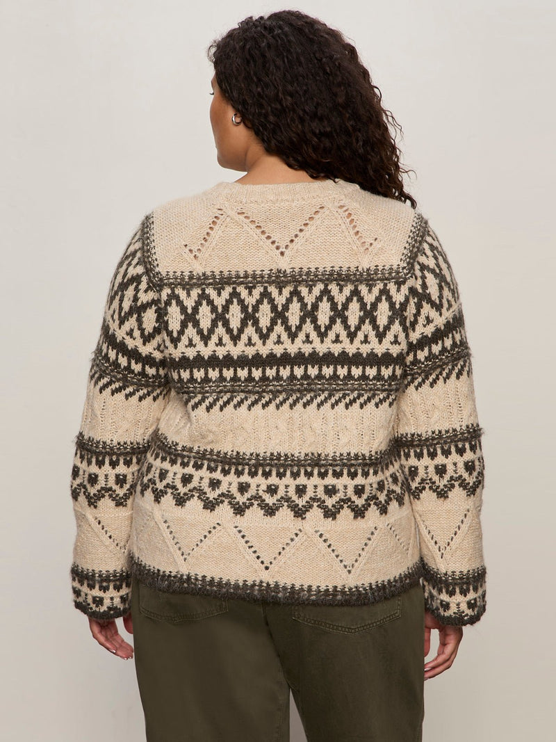 Fairisle Sweater Light Oat Multi Extended Sizing alt 3